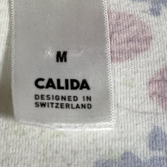 Calida Womens Nightgown Size M White Pink Blue Floral Long Sleeve Cotton 33646 - Picture 6 of 11